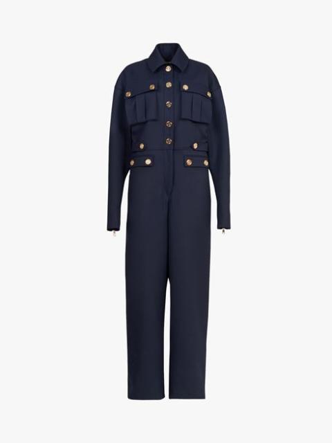 Balmain Navy blue wool jumpsuit