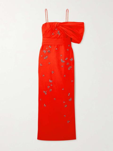 Embellished cotton-faille gown