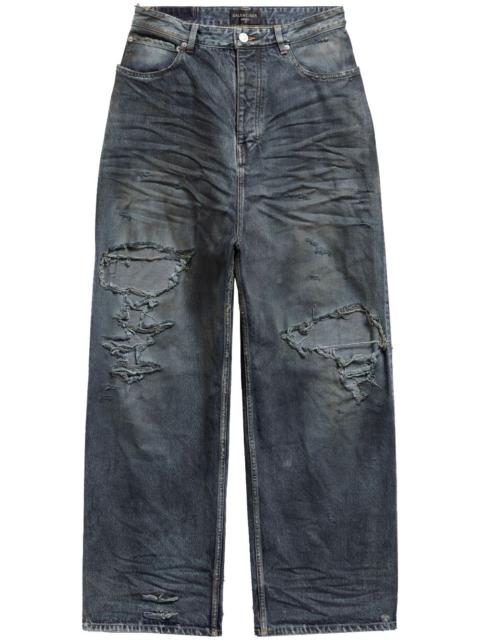 BALENCIAGA distressed-effect wide-leg jeans
