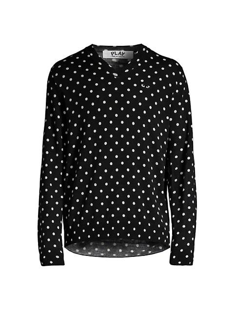 Comme des Garçons PLAY embroidered 심장 polka 점퍼