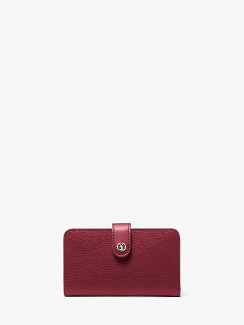MICHAEL KORS Jet Set Travel Medium Pebbled Leather Wallet