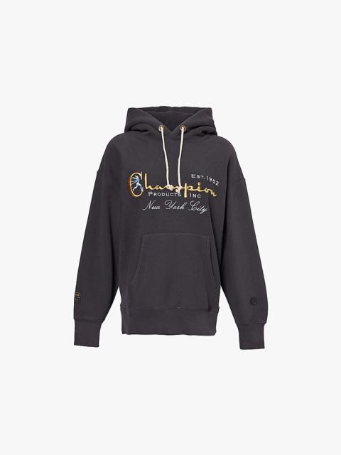 Champion Brand-embroidered relaxed-fit cotton-blend jersey hoody