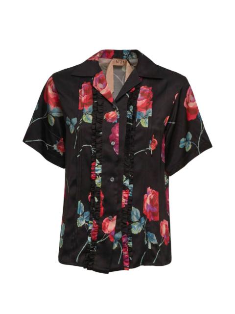 N°21 ruffled floral shirt