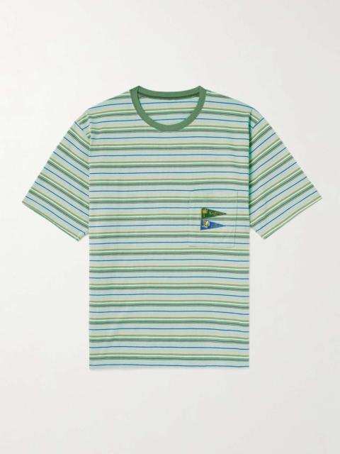 Kapital Logo-Appliquéd Striped Cotton-Jersey T-Shirt