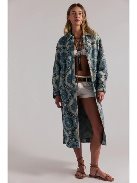 FREE PEOPLE We The Free Brick Lane Jacquard Maxi Shirt Jacket