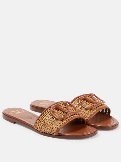 Valentino VLogo Signature raffia slides