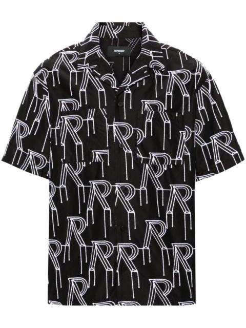 REPRESENT Initial-embroidered cotton overshirt