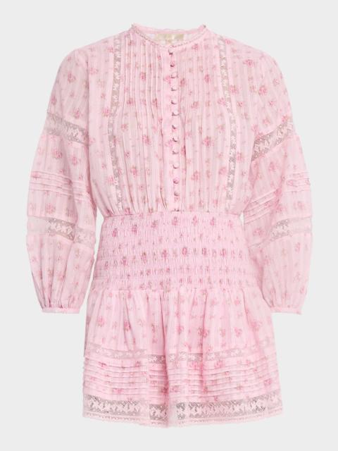 LoveShackFancy Janis Floral Cotton Voile Mini Dress