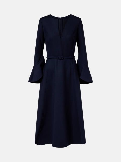 Oscar de la Renta Belted wool-blend midi dress