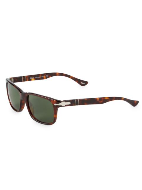 Persol Men's 55MM Havana Rectangular Sunglasses - Havana