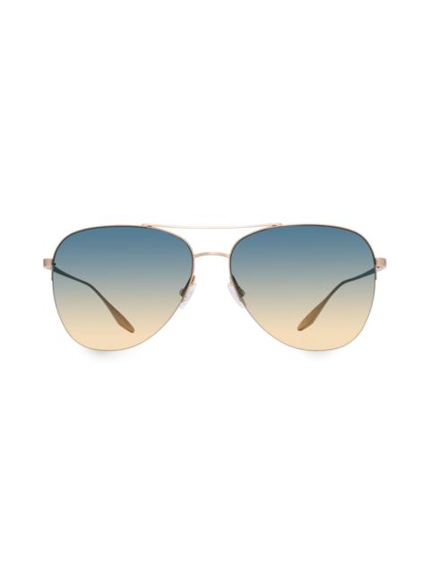 BARTON PERREIRA Women's Chevalier 60MM Aviator Sunglasses - Blue Gold