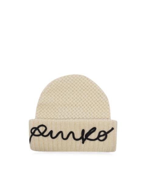 PINKO Bambu embroidered-logo beanie hat