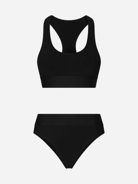 Dolce & Gabbana Bralette swimsuit with branded elastic