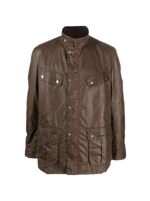 Barbour press-stud crinkled raincoat