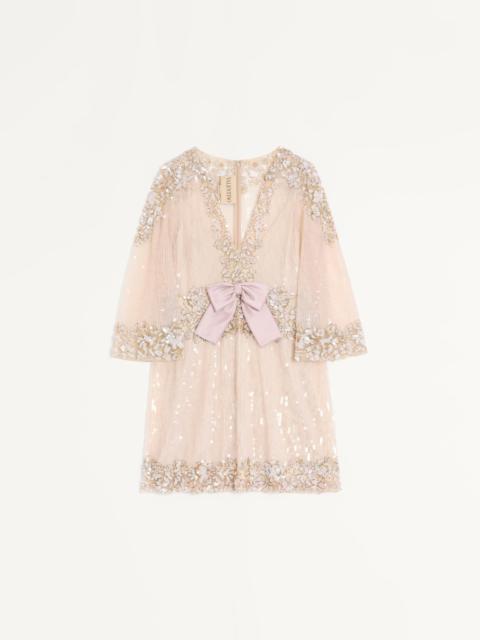 Valentino TULLE ILLUSIONE EMBROIDERED SHORT DRESS