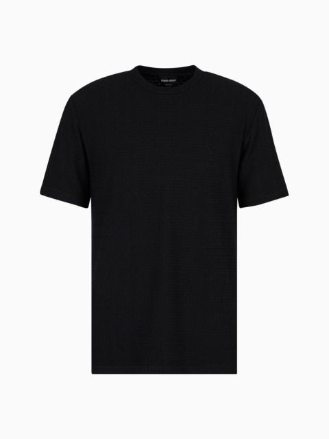 Viscose and cashmere jacquard jersey crew-neck T-shirt