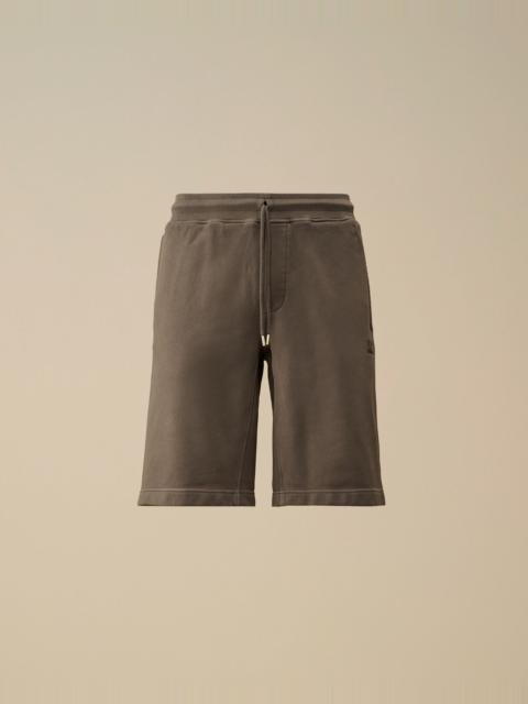 C.P. Company Cotton Diagonal Fleece Logo Shorts