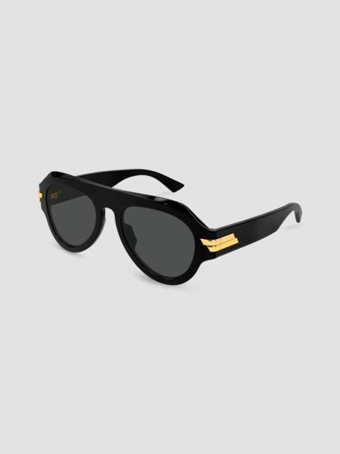 Bottega Veneta Men's Ribbon Bv1488S Bold Ribbon 53MM Pilot Sunglasses - Black