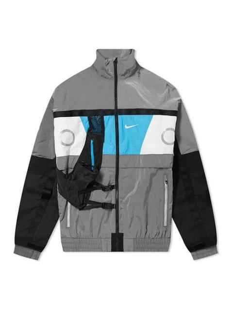 Nike Men's Nike ISPA Series 3M Reflective Zipper Pocket Casual Jacket Windbreaker Gray 'Wolf Grey Black B