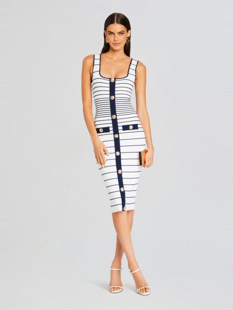 RETROFÊTE LYLE METALLIC BANDAGE KNIT DRESS