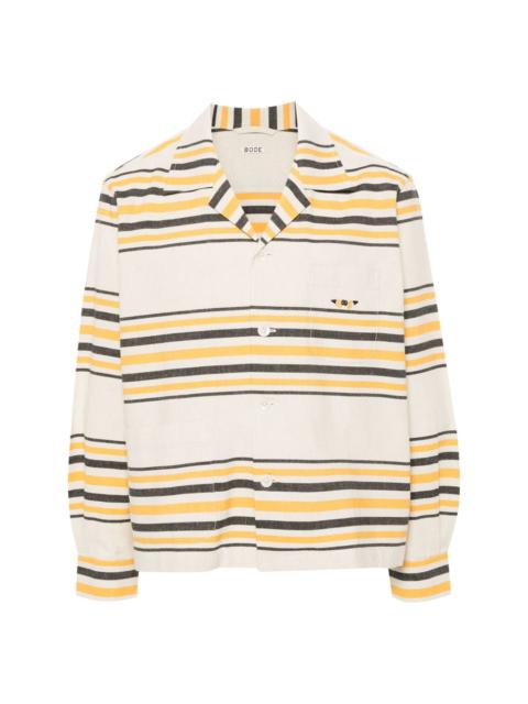 BODE embroidered-logo striped shirt
