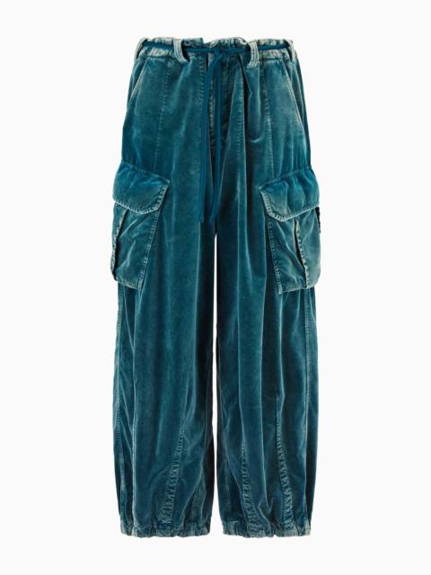 Cotton-velvet cargo trousers