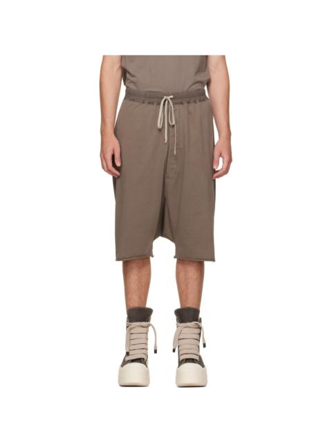 Rick Owens DRKSHDW Taupe Tower Drawstring Pods Shorts