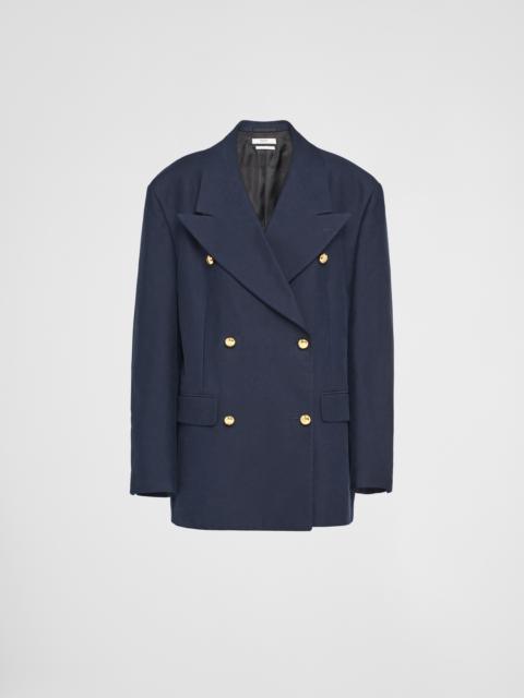 Prada Double-breasted cotton satin jacket