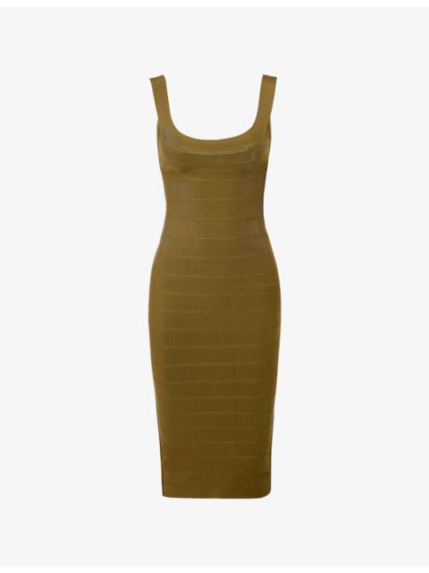 House of CB The Sculpt Halter-Neck Bandage Stretch-Woven Midi Dress