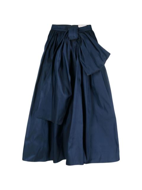 bow-detail flared skirt