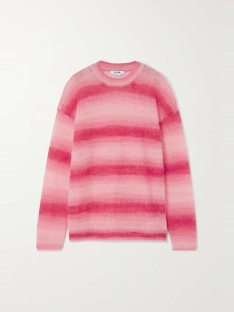 Striped brushed knitted sweater