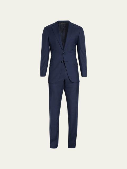 Men's Super 150s Wool-Silk Plaid Suit