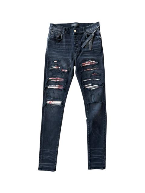 AMIRI Tie-Dye Patch Thrasher Jeans "Aged Black" SS22MDS006 023 AGED