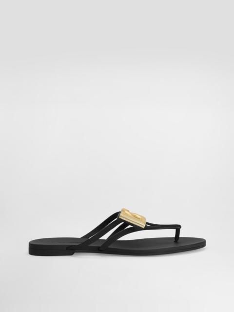 Dolce & Gabbana Rubber beachwear slides with logo