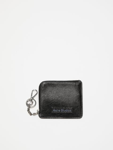 Zip leather wallet - Black