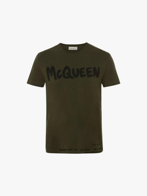 Alexander McQueen Mcqueen Graffiti T-shirt in Khaki