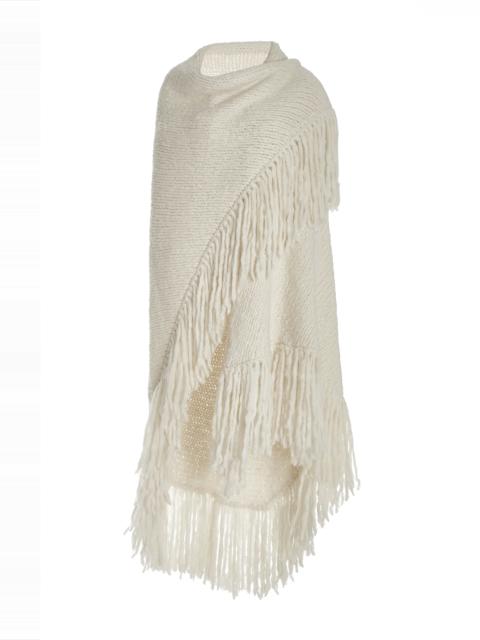 GABRIELA HEARST Lauren Knit Wrap in Ivory Welfat Cashmere M
