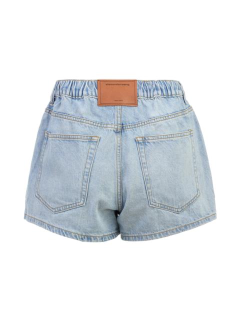 Alexander Wang Marathon Rhinestone Denim Shorts