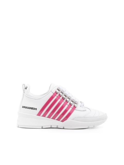 stripe-detailing leather sneakers