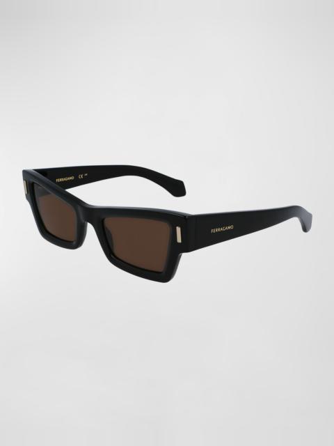FERRAGAMO Rivets Acetate Cat-Eye Sunglasses