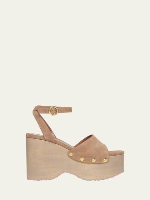 Gianvito Rossi Suede Ankle-Strap Platform Sandals