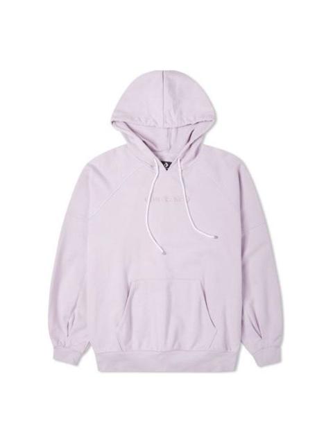 Converse (WMNS) Converse Logo Embroidery Knitting Hoodie Purple 10023945-A03