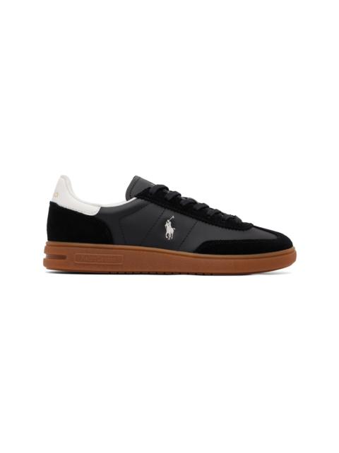 Polo Ralph Lauren Black Bedford Leather-Suede Sneakers