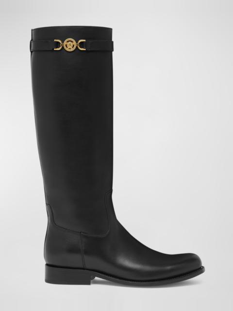 VERSACE Medusa Leather Riding Boots