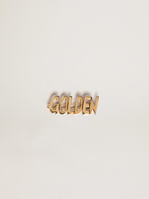 Golden Goose Men's lace lock with clip in old gold color with Golden lettering