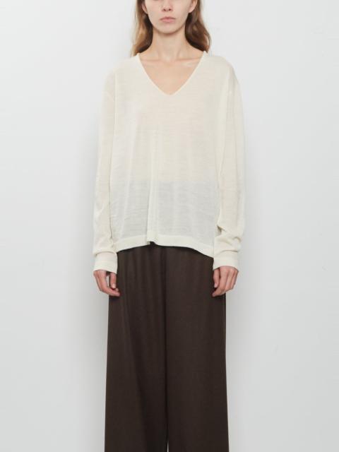 LAUREN MANOOGIAN Fine Low V-Neck Sweater