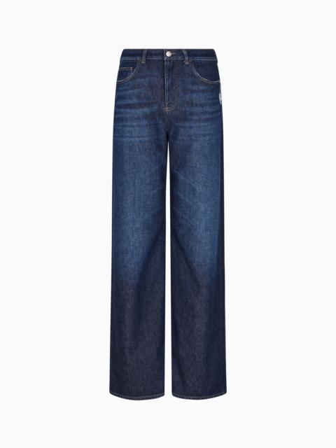 EMPORIO ARMANI J8B RELAXED-FIT, VINTAGE-LOOK DENIM JEANS