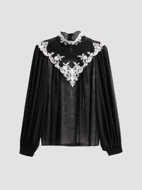 KOBI HALPERIN Women's Teagan Lace-Embroidered Blouse - Black