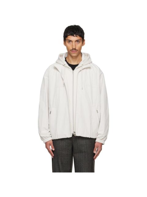SOLID HOMME Off-White Layered Taffeta Jacket