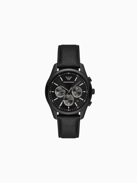 Chronograph Black Leather Watch